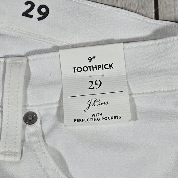 J. Crew 9" mid-rise toothpick‎ jean in white 29 NWT - Picture 5 of 11